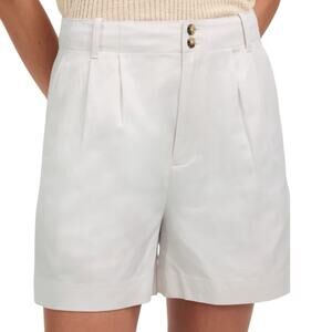 Madewell The Drapey Twill Pleated Shorts Womens Size 0 Off White Lyocell Linen